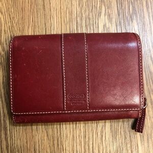 Coach Burgundy Leather Wallet